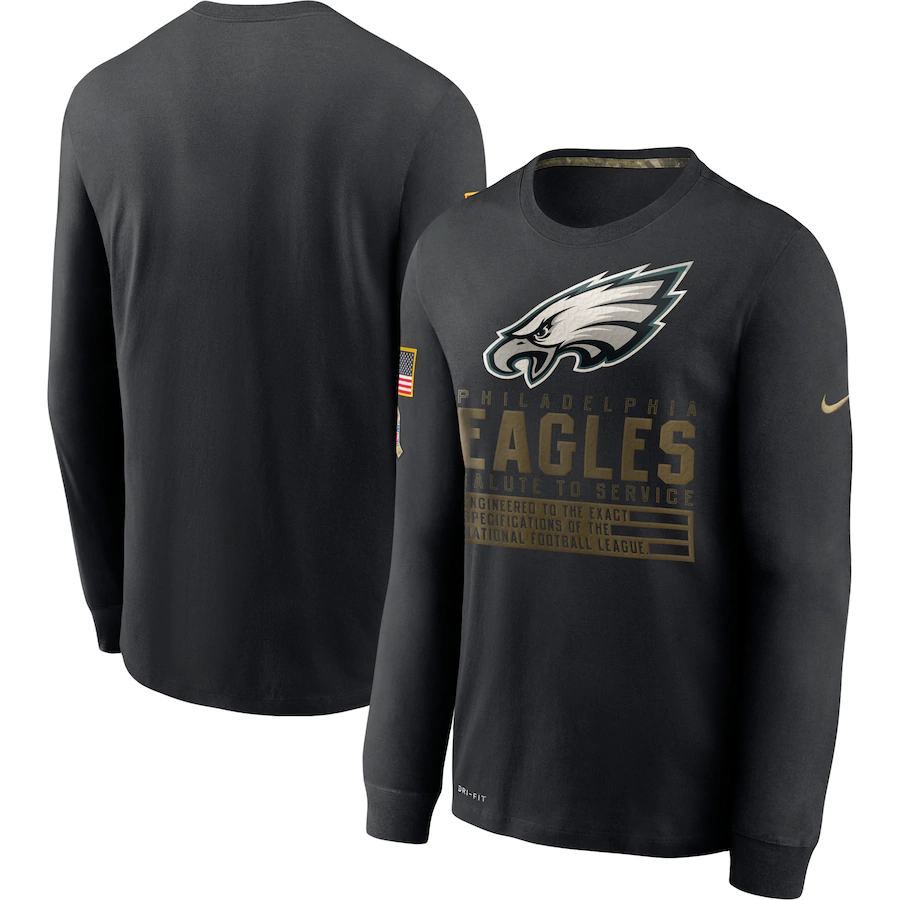 Men NFL Philadelphia Eagles T Shirt Nike Olive Salute To Service Green